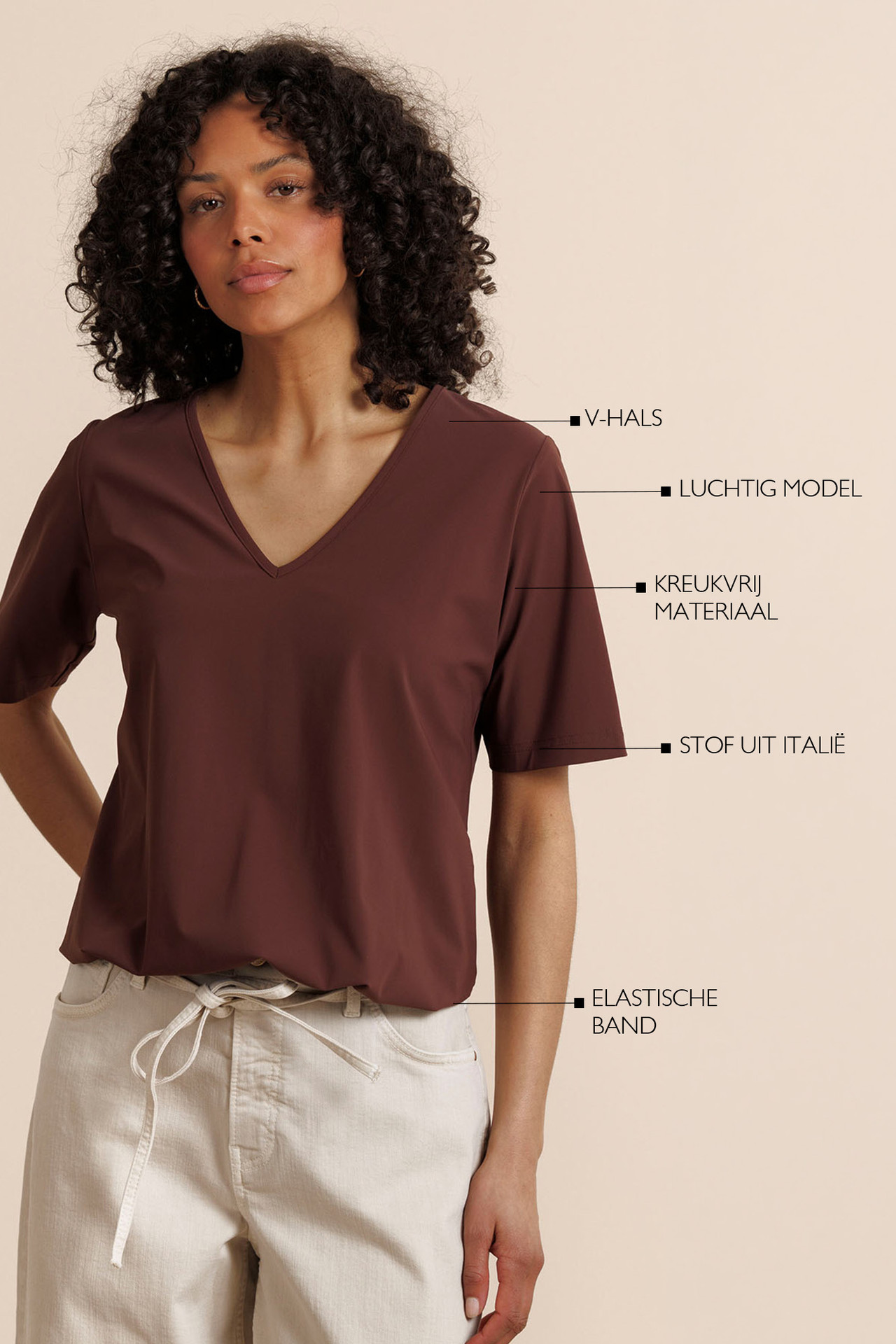 Studio Anneloes Vicky Shirt in chestnut, productfoto van het shirt